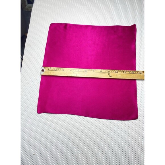 Vintage Magenta Fuchsia Pink Silk Satin Pocket Square Tux Tuxedo Accessories - Picture 4 of 4